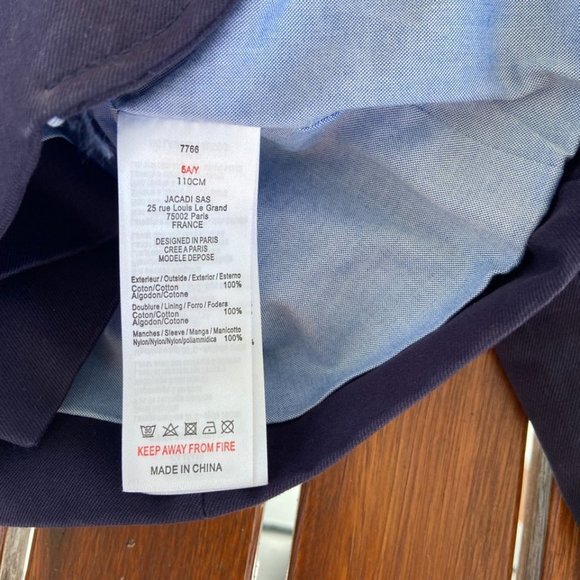 Jacadi Boy's Navy Blue Classic Blazer in Size 5 EUC - Picture 5 of 11